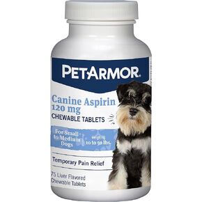 PetArmor Aspirin for Large Dogs, Fast Acting Anti-Inflammatory and Pain Relief For Dogs, Vet-Quality Joint Support and Pain Meds for Dogs, 120 Liver Flavored Tablets