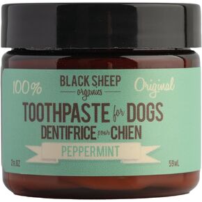 معجون اسنان طبيعي للكلاب بالنعناع من بلاك شيب اورجانيكس - مكون بسيط مع زيت جوز الهند من الدرجة البشرية للكلاب - منعش رائحة الفم الكريهة ويحافظ على نظافة الاسنان والتحكم في البلاك ويقلل الجير in Kuwait