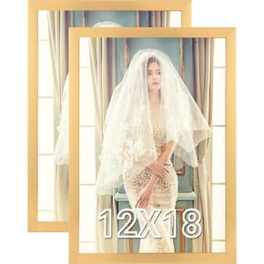 11x17 Frames Set of 2 Gold, Ornate 11 by 17 Canvas Picture Poster Frames 2 Pack, Modern Gallery Concert Portrait Landscape Photo Wall Frame, Anniversary/Wedding/Birthday/Thank you/Christmas Gift