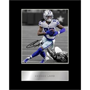 CeeDee Lamb Pre Printed Signature Signed Mounted Photo Display #11 Printed Autograph Picture in Saudi Arabia