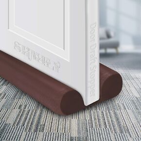 Door Draft Stopper, Door Draft Blocker SHMILY Adjustable Size from 32" to 38", Cover Gap Up to 1.5". Dust-Proof, Draft-Proof, Water-Proof, Winter-Proof, Block Light, Block Noise(Black)