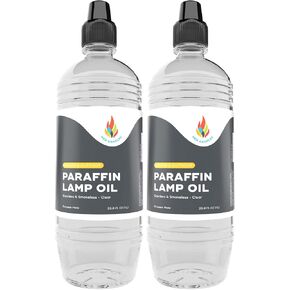 The Dreidel Company Liquid Paraffin Lamp Oil - 1 Liter - Smokeless, Odorless, Ultra Clean Burning Fuel for Indoor and Outdoor Use (Clear) (2-Pack) in Kuwait