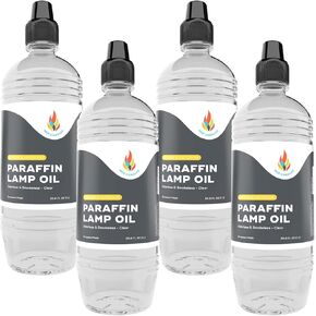 The Dreidel Company Liquid Paraffin Lamp Oil - 1 Liter - Smokeless, Odorless, Ultra Clean Burning Fuel for Indoor and Outdoor Use (Clear) (2-Pack) in Kuwait