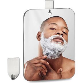 Larger Shower Mirror Fogless for Shaving Mirror for Shower,11x8 inch Than Original,Unbreakable Deluxe Plexiglass Makeup Mirror,Largest Bathroom Wall Hanging,Handheld Camping,Anti Fog Free Suction in Kuwait