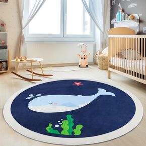 سجادة AKASISRUG فائقة النعومة مستديرة للأطفال لغرفة اللعب، سجادة حوت لطيفة لغرفة الأطفال، سجادة ملونة غير قابلة للانزلاق وقابلة للغسل في الفصل الدراسي، سجادة منطقة الأطفال لغرفة النوم وغرفة اللعب in Kuwait