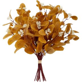 dallisten 20" Silk Artificial Eucalyptus Stems, 12Pcs Fake Eucalyptus Stem with Leaves Berries, Greenery Plants Floral Decorations for Wedding Party Flower Arrangement Home Decor (Navy Blue)