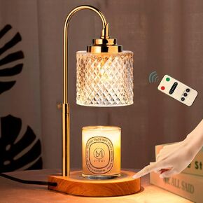 NVRGIUP Candle Warmer Lamp, Remote Control & Touch Panel, Latest Upgraded Candle Lamp Warmer with 2-4-8H Timing, 4-Level Dimming, Height Adjustable, 2 Bulbs for Home Decor Christmas Gifts for Mom