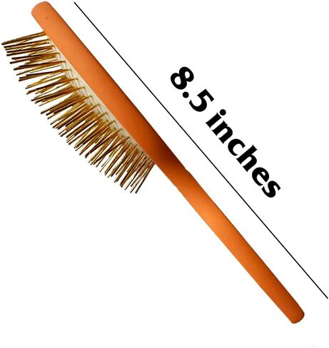 فرشاة OodleLife Pet Grooming Detangler Pin للكلاب لتساقط وإزالة الفراء السائب، خشب ممتاز خفيف الوزن مع دبابيس مطلية بالذهب للشعر الطويل (فرشاة دبوس للكلاب) in Kuwait