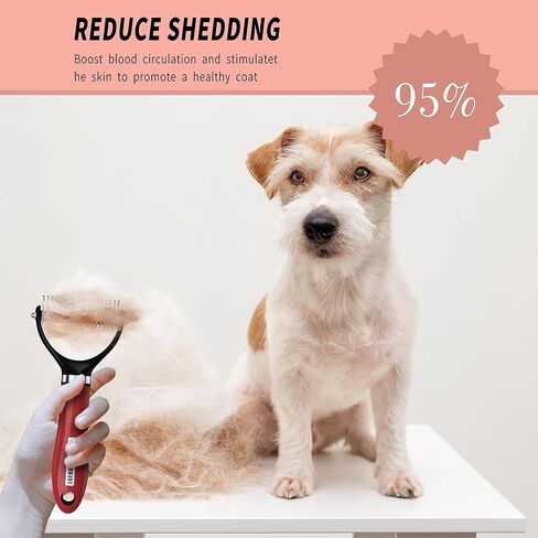 فرشاة ZofuRun للكلاب للتساقط، تساقط وإزالة الصبغة على الوجهين، فرشاة للعناية بالحيوانات الأليفة، فرشاة تنظيف القطط، مشط مشط للطبقة السفلية للكلاب والقطط in Kuwait