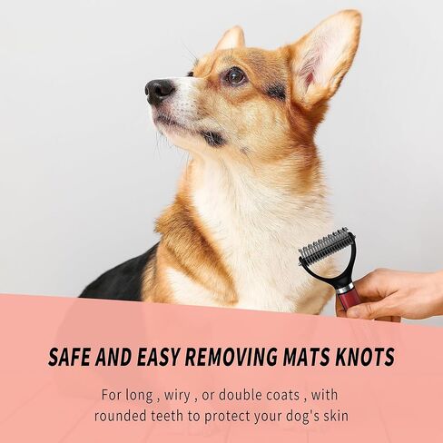 فرشاة ZofuRun للكلاب للتساقط، تساقط وإزالة الصبغة على الوجهين، فرشاة للعناية بالحيوانات الأليفة، فرشاة تنظيف القطط، مشط مشط للطبقة السفلية للكلاب والقطط in Kuwait