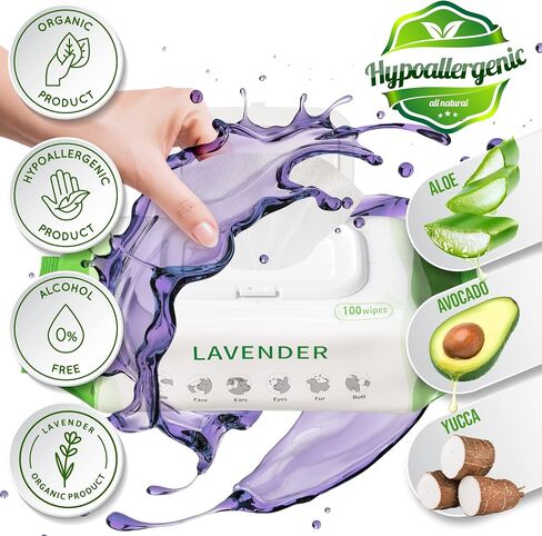 Dog Wipes for Paws and Butt Ears Eyes | Organic Pet Wipes for Dogs | Dog Wipes Cleaning Deodorizing | Extra Thick Paw Wipes for Dogs Cats Pets in Saudi Arabia