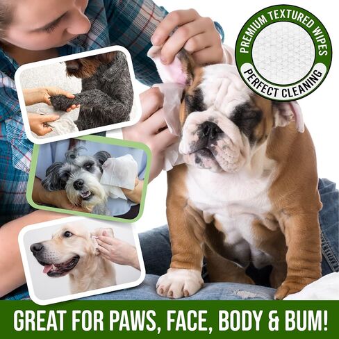 Dog Wipes for Paws and Butt Ears Eyes | Organic Pet Wipes for Dogs | Dog Wipes Cleaning Deodorizing | Extra Thick Paw Wipes for Dogs Cats Pets in Saudi Arabia