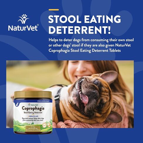 NaturVet Stool Eating Deterrent with Breath Aid for Dogs - 130 Soft Chews in Kuwait