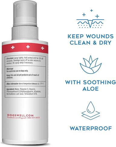 Remedy+Recovery Liquid Bandage for Dogs and Sulfodene Dog Wound Care Ointment, Relieves Pain & Prevents Infection For Dog Cuts, Scrapes, Bites and Injuries, 2 Ounce in Kuwait