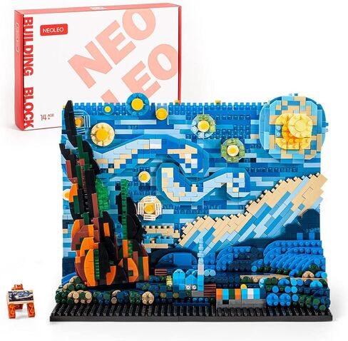 NeoLeo Painting Art Starry Night - الجدار العظيم الفريد ثلاثي الأبعاد، مجموعة فنية جدارية ثلاثية الأبعاد، قماش مؤطر للبالغين - NL7042 in Kuwait