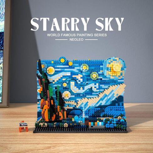 NeoLeo Painting Art Starry Night - الجدار العظيم الفريد ثلاثي الأبعاد، مجموعة فنية جدارية ثلاثية الأبعاد، قماش مؤطر للبالغين - NL7042 in Kuwait