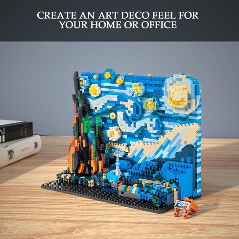 NeoLeo Painting Art Starry Night - الجدار العظيم الفريد ثلاثي الأبعاد، مجموعة فنية جدارية ثلاثية الأبعاد، قماش مؤطر للبالغين - NL7042 in Kuwait