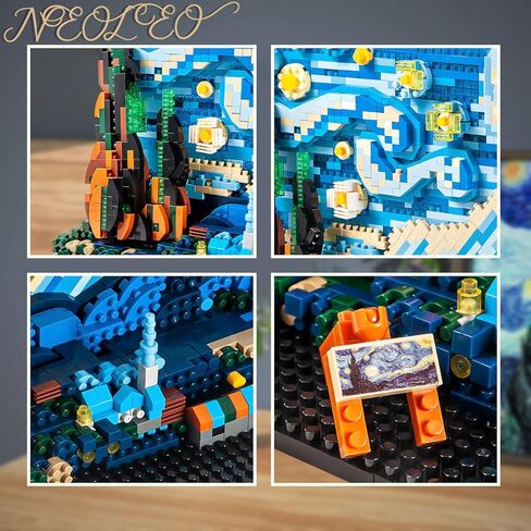 NeoLeo Painting Art Starry Night - الجدار العظيم الفريد ثلاثي الأبعاد، مجموعة فنية جدارية ثلاثية الأبعاد، قماش مؤطر للبالغين - NL7042 in Kuwait