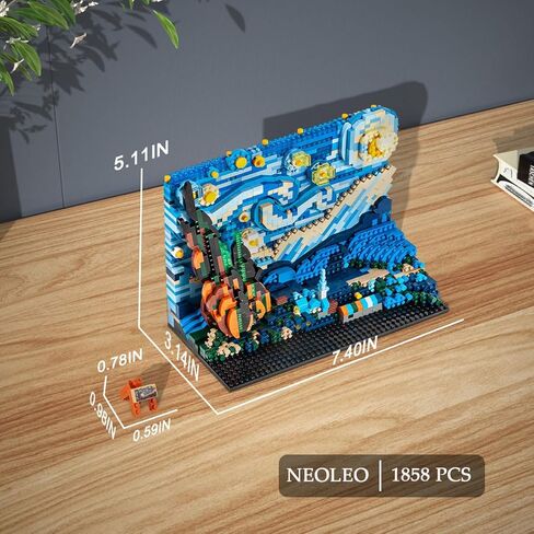 NeoLeo Painting Art Starry Night - الجدار العظيم الفريد ثلاثي الأبعاد، مجموعة فنية جدارية ثلاثية الأبعاد، قماش مؤطر للبالغين - NL7042 in Kuwait