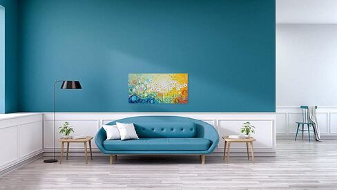 YHSKY ARTS White Flower Oil Paintings with Hand Painted Textured Modern Colorful Canvas Wall Art Contemporary Botanical Pictures Abstract Aesthetic Artwork for Living Room Bedroom Bathroom Decor in Kuwait