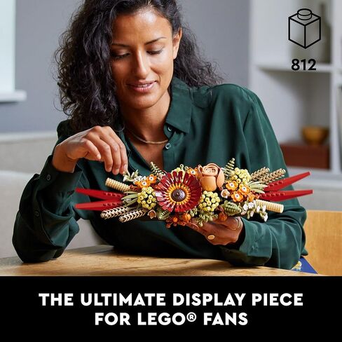 LEGO Icons Dried Flower Centerpiece 10314, Botanical Collection Crafts Set for Adults, Artificial Flowers with Rose and Gerbera, Table or Wall Decoration, Unique Home Décor Gift in Kuwait