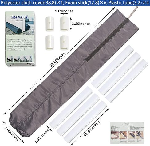 سدادة مسودة الباب، سدادة مسودة لأسفل الباب، حجم قابل للتعديل من 32 بوصة إلى 38 بوصة، غطاء فجوة يصل إلى 1.5 بوصة. مقاوم للغبار، ومقاوم للماء، ومقاوم للشتاء، وكتلة الضوء، وكتلة الضوضاء (رمادي) ) in Kuwait