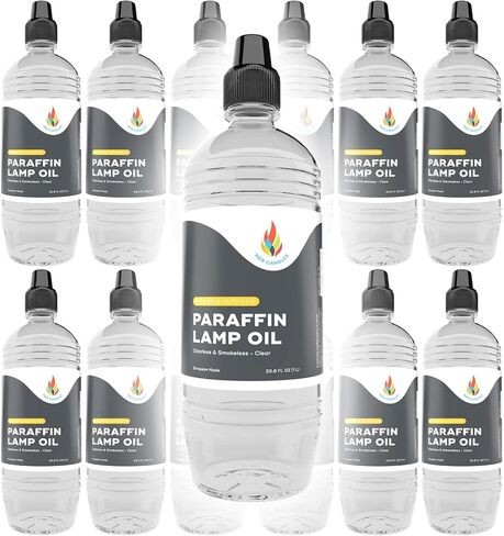 The Dreidel Company Liquid Paraffin Lamp Oil - 1 Liter - Smokeless, Odorless, Ultra Clean Burning Fuel for Indoor and Outdoor Use (Clear) (2-Pack) in Kuwait