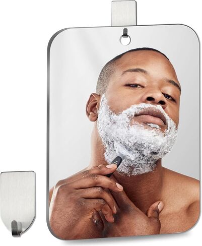 Larger Shower Mirror Fogless for Shaving Mirror for Shower,11x8 inch Than Original,Unbreakable Deluxe Plexiglass Makeup Mirror,Largest Bathroom Wall Hanging,Handheld Camping,Anti Fog Free Suction in Kuwait