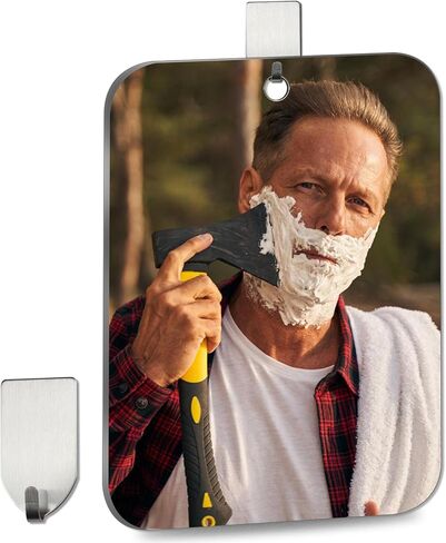 Larger Shower Mirror Fogless for Shaving Mirror for Shower,11x8 inch Than Original,Unbreakable Deluxe Plexiglass Makeup Mirror,Largest Bathroom Wall Hanging,Handheld Camping,Anti Fog Free Suction in Kuwait