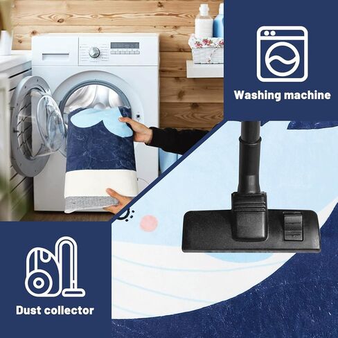 سجادة AKASISRUG فائقة النعومة مستديرة للأطفال لغرفة اللعب، سجادة حوت لطيفة لغرفة الأطفال، سجادة ملونة غير قابلة للانزلاق وقابلة للغسل في الفصل الدراسي، سجادة منطقة الأطفال لغرفة النوم وغرفة اللعب in Kuwait