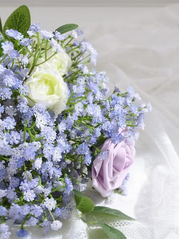 Yastouay Babys Breath Artificial Flowers, 6Pcs Fake White Babys Breath Flowers Artificial Bulk, Real Touch Faux Babies Breath Gypsophila Bouquet for Wedding Floral Arrangement Party Decor in Kuwait