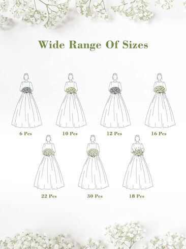 Yastouay Babys Breath Artificial Flowers, 6Pcs Fake White Babys Breath Flowers Artificial Bulk, Real Touch Faux Babies Breath Gypsophila Bouquet for Wedding Floral Arrangement Party Decor in Kuwait