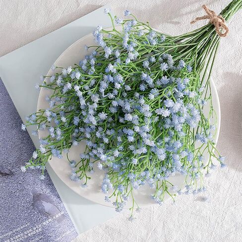 Yastouay Babys Breath Artificial Flowers, 6Pcs Fake White Babys Breath Flowers Artificial Bulk, Real Touch Faux Babies Breath Gypsophila Bouquet for Wedding Floral Arrangement Party Decor in Kuwait