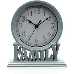 clumsy pets 6.5 Inches Mantel Clock, Vintage Non-Ticking Family Desk Table Clock Battery Operated with Quartz Movement HD Glass for Kids Bedroom Living Room Office (Distressed White) in Kuwait
