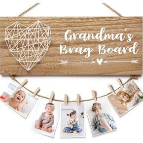 Grandma’s Brag Board Grandma Gifts, Christmas Gifts for Grandma from Granddaughter Grandson, Grandma Picture Frame Best Nana Gifts Grandkids Photo Holder Thanksgiving Birthday Gifts for Grandma Nana