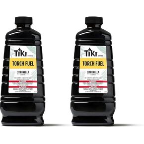 TIKI Brand Easy Pour Torch Fuel for Outdoors, Citronella Scented - 64 oz, 1216153 Black (Pack of 2) in Kuwait