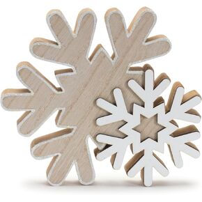 Melrose Snowflake Figurine, 6.5-inch Height, Wood, Christmas Decor, Holiday, Table Accent in Saudi Arabia