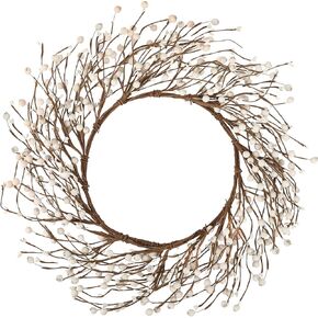 Whonline 18 Inches Pip Berry Wreath Christmas Wreath Off White Winter Wreath for Festival Celebration Front Door Wall Window Home Decor in Kuwait