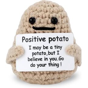 لعبة بطاطس إيجابية صغيرة مضحكة، لعبة محبوكة مقاس 7.62 سم ​​مع بطاقة رائعة من الصوفية الملهمة اللطيفة، دمية كروشيه بطاطس لطيفة للبهجة الاحتفالية، هدايا الأصدقاء، ديكور عيد الميلاد، لحظات مشجعة in Kuwait