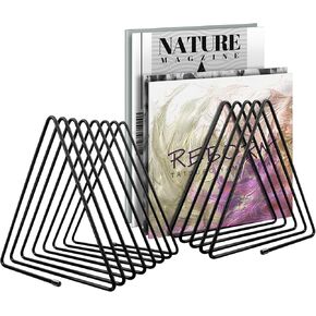 BLELEYLL 2PCS Vinyl Record Storage Rack，14-slot Metal Magazine Book Album Display Shelf,Vinyl Records Holder,Record Rack，Vinyl Record Organizer,Vinyl Holder Stand，Record Holder for Albums. in Kuwait