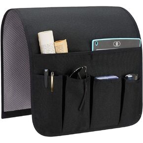 SYSOV Sofa Armrest Organizer, Remote Control Holder for Recliner Couch, Arm Chair Caddy with 5 Pockets for Magazine, Tablet, Phone, iPad