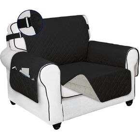 PureFit Reversible Sofa Cover Water Resistant Loveseat Couch Cover, Machine Washable Furniture Cover with Non-Slip Foam and Adjustable Strap for Dogs, Pets (Loveseat, Gray/Light Gray) in Kuwait