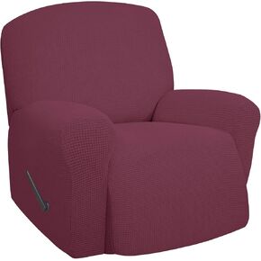 Easy-Going Oversized Recliner Stretch Sofa Slipcover Sofa Cover 1 Piece Furniture Protector Couch Soft with Elastic Bottom Kids,Polyester Spandex Jacquard Small Checks(Oversize Recliner,ASH Rose) in Kuwait