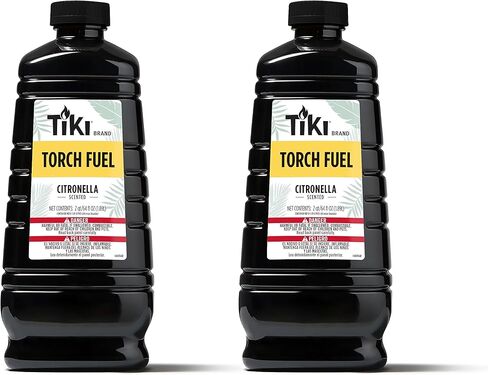 TIKI Brand Easy Pour Torch Fuel for Outdoors, Citronella Scented - 64 oz, 1216153 Black (Pack of 2) in Kuwait