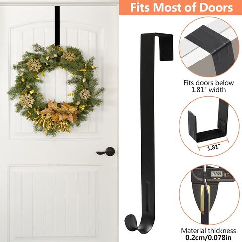 Wreath Door Hanger,12" Wreath Hangers for Front Door Décor,Easter Decorations,Ultra-thin Over the Door Hooks Organizer for Home,10lbs Metal Door Hanger,Welcome Sign for Front Door Christmas Halloween in Saudi Arabia