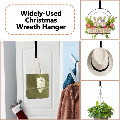 Wreath Door Hanger,12" Wreath Hangers for Front Door Décor,Easter Decorations,Ultra-thin Over the Door Hooks Organizer for Home,10lbs Metal Door Hanger,Welcome Sign for Front Door Christmas Halloween in Saudi Arabia