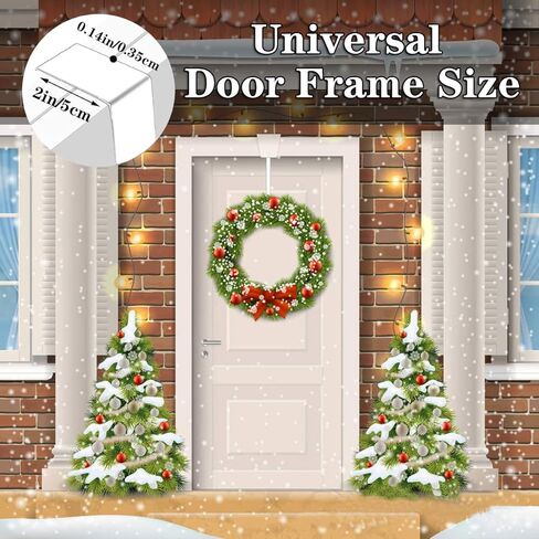 Wreath Hangers for Front Door, 15" Wreath Hanger, Indoor or Outdoor Over The Door Wreath Hook Hanger for Easter Spring Halloween Xmas Wreath Decorations, Steel Material, 20lb Load Bearing（White） in Kuwait