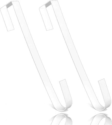 Wreath Hangers for Front Door, 15" Wreath Hanger, Indoor or Outdoor Over The Door Wreath Hook Hanger for Easter Spring Halloween Xmas Wreath Decorations, Steel Material, 20lb Load Bearing（White） in Kuwait