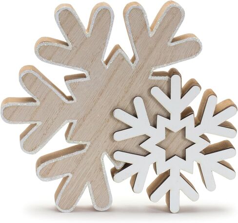 Melrose Snowflake Figurine, 6.5-inch Height, Wood, Christmas Decor, Holiday, Table Accent in Saudi Arabia