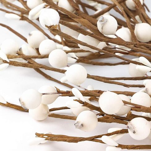 Whonline 18 Inches Pip Berry Wreath Christmas Wreath Off White Winter Wreath for Festival Celebration Front Door Wall Window Home Decor in Kuwait